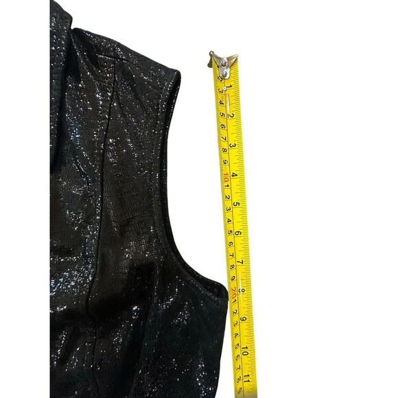 VTG Carlisle Women’s Size 6 100% Genuine Shiny Leather Collared Whimsigoth Vest - Picture 14 of 16